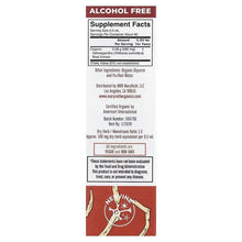 Supplement facts label for alcohol-free organic ashwagandha root liquid extract