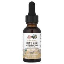Organic lion's mane mushroom liquid extract dropper bottle, herbal supplement