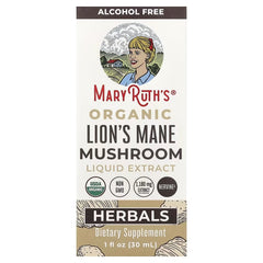 MaryRuth's, Organic Lion's Mane Mushroom Liquid Extract, Alcohol Free, 1 fl oz (30 ml)