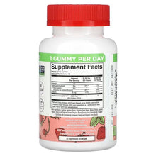 Organic kids probiotic gummies bottle with red cap, supplement facts label