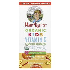 MaryRuth's, Organic Kids Vitamin C Liquid Drops, 4-13 Years, Orange Vanilla, 60 ml (2 fl oz)