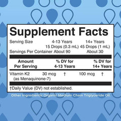 MaryRuth's, Organic Vegan K2 MK7 Liquid Drops, Unflavoured, 1 fl oz (30 ml)