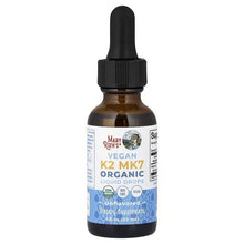 Vegan K2 MK7 organic liquid drops supplement bottle with black dropper