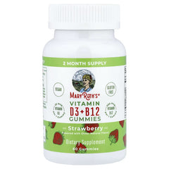 MaryRuth's D3 + B12 Gummies – Strawberry & Raspberry, 60 Gummies