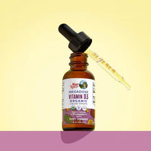MaryRuth's Vitamin D3 organic liquid drops glass bottle with dropper dispensing liquid