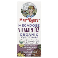 MaryRuth's Megadose Vitamin D3 organic liquid drops box with pineapple flavor