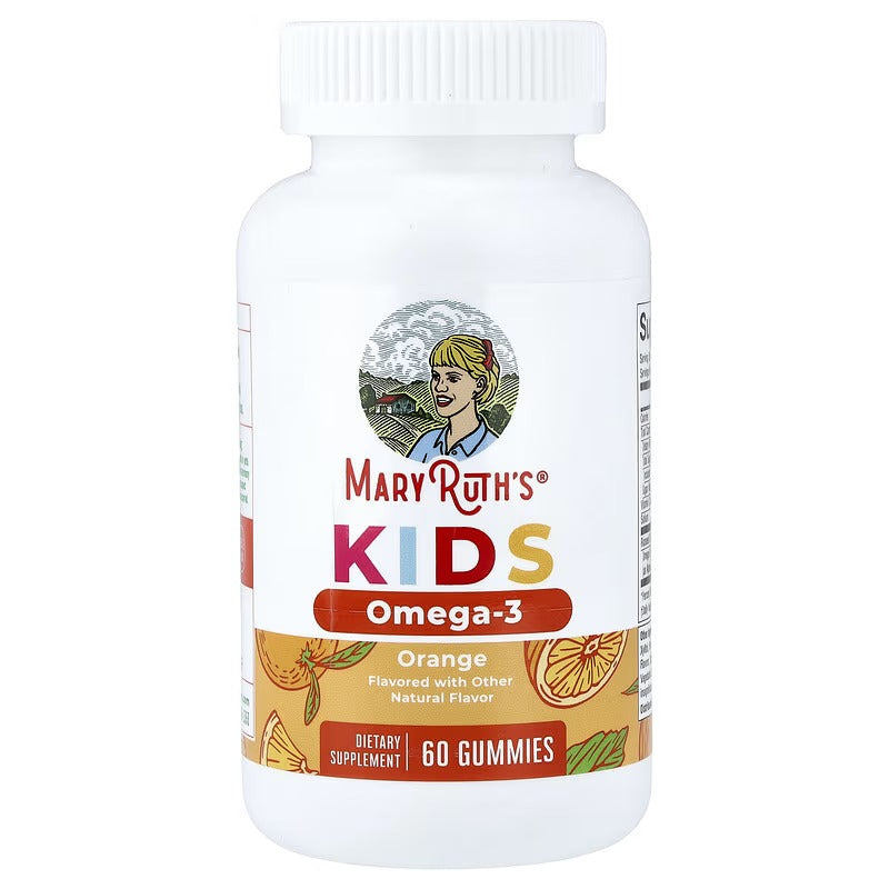 MaryRuth's, Kids Omega-3 Gummies, Ages 4+, Orange, 60 Gummies