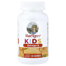Kids Omega-3 gummy bottle, orange flavor, front label, 60 gummies