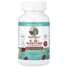 MaryRuth's Kids nighttime gummies bottle, strawberry flavor, melatonin-free front label