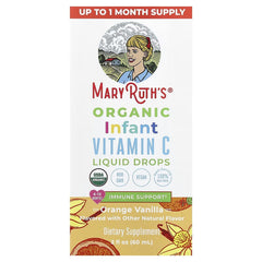 MaryRuth's, Organic Infants' Vitamin C Liquid Drops, 6-12 Months, Orange Vanilla, 2 fl oz (60 ml)