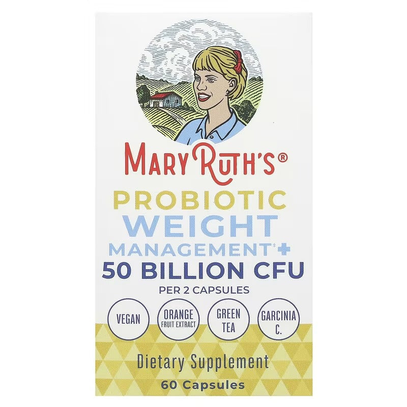 MaryRuth's, Probiotic Weight+ Management, 50 Billion CFU, 60 Capsules
