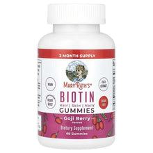 MaryRuth's Biotin Gummies bottle with goji berry flavor label, 60 gummies
