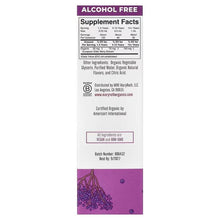 Alcohol-free elderberry liquid drops supplement facts label on bottle, 1 fl oz