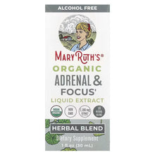 MaryRuth's Organic Adrenal & Focus alcohol-free liquid extract, herbal blend label