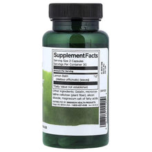 Swanson Lemon Balm supplement bottle with back Supplement Facts label