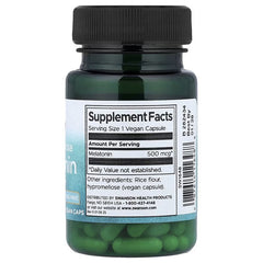 Swanson Vitamins, Melatonin, Extra Low Dose, 500 mcg, 60 Vegan Caps