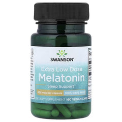 Swanson Vitamins, Melatonin, Extra Low Dose, 500 mcg, 60 Vegan Caps