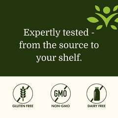 Dietary icons: gluten free, non-GMO, dairy free