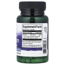 Swanson SelenoExcell Selenium 200 mcg bottle back label with Supplement Facts and barcode