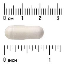 White supplement capsule with measurement scale