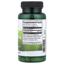 SWANSON sarsaparilla root supplement bottle, back Supplement Facts label