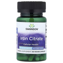 Swanson Vitamins, Iron Citrate, Active Form, 25 mg, 60 Veg Capsules