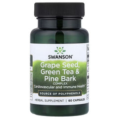 Swanson Vitamins, Grape Seed, Green Tea & Pine Bark Complex, 60 Capsules