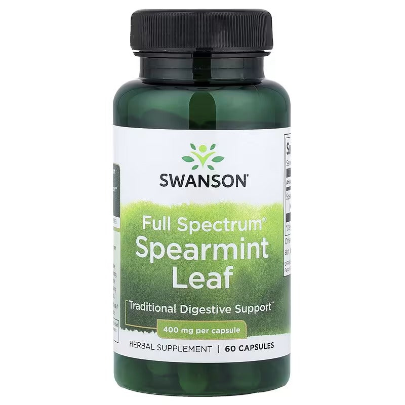 Swanson Vitamins, Full Spectrum® Spearmint Leaf, 400 mg, 60 Capsules