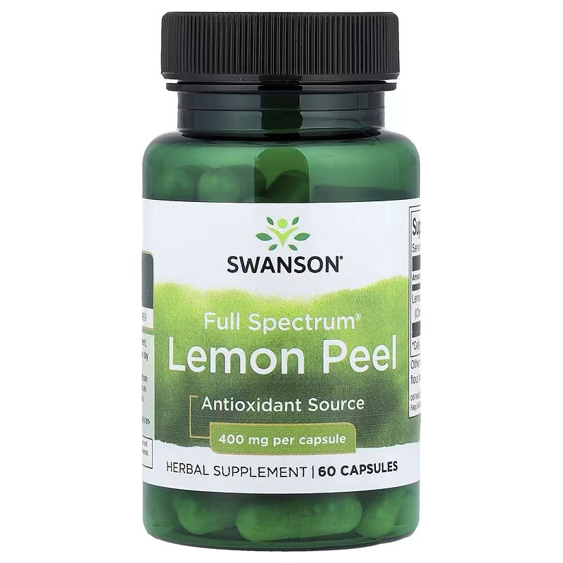 Swanson Vitamins, Full Spectrum® Lemon Peel, 400 mg, 60 Capsules