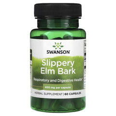 Swanson Vitamins, Slippery Elm Bark, 400 mg, 60 Capsules