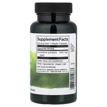 Vegan herbal supplement bottle with Supplement Facts and Gymnema sylvestre 400 mg