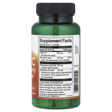 Supplement Facts panel on green Swanson Zinc & C bottle, 60 lozenges