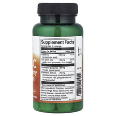 Supplement Facts panel on green Swanson Zinc & C bottle, 60 lozenges