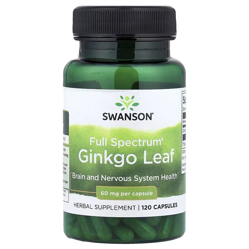 Swanson Vitamins, Full Spectrum® Ginkgo Leaf, 60 mg, 120 Capsules