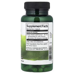 Swanson Vitamins Ginkgo Biloba Extract, Standardized, 60 mg Capsules