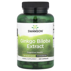 Swanson Vitamins Ginkgo Biloba Extract, Standardized, 60 mg Capsules