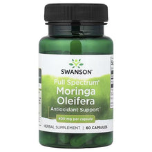 Swanson Full Spectrum Moringa Oleifera antioxidant supplement bottle, 60 capsules, green label
