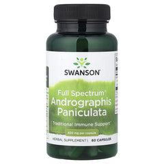 Swanson Vitamins, Full Spectrum® Andrographis Paniculata, 400 mg, 60 Capsules