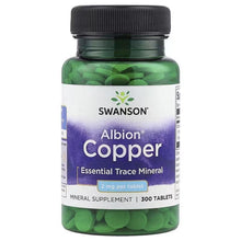 SWANSON Albion Copper 2 mg trace mineral supplement bottle, 300 tablets