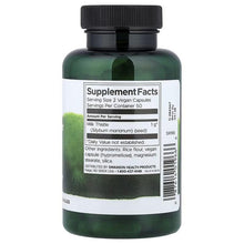 Milk thistle supplement bottle with Supplement Facts label, 100 vegan capsules