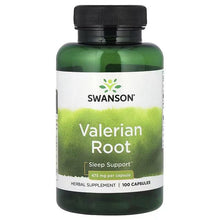 Swanson Valerian Root sleep support bottle, 475 mg per capsule, 100 capsules