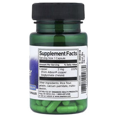 Swanson Vitamins, Albion® Copper, 2 mg, 60 Capsules