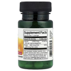 Swanson Vitamins, Vitamin B12 with Folate, Strawberry, 100 Pastilles