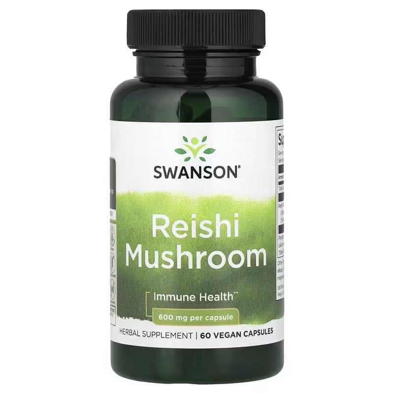 Swanson Vitamins, Reishi Mushroom, 600 mg, 60 Vegan Capsules