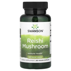 Swanson Vitamins, Reishi Mushroom, 600 mg, 60 Vegan Capsules