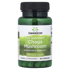 Swanson Vitamins, Full Spectrum® Chaga Mushroom, 400 mg, 60 Capsules