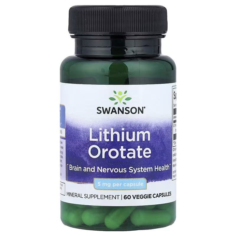 Swanson Vitamins, Lithium Orotate, 5 mg, 60 Veggie Capsules