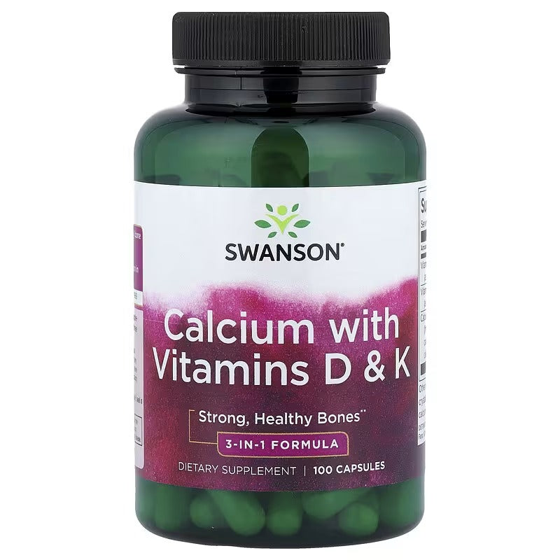 Swanson Vitamins, Calcium with Vitamins D & K, 100 Capsules