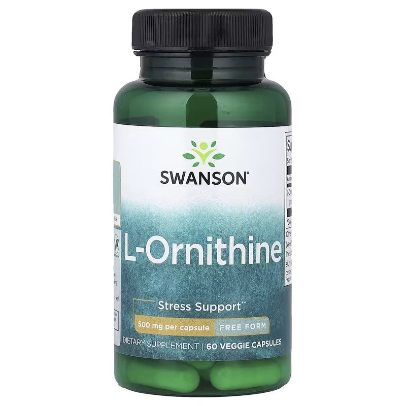 Swanson Vitamins, L-Ornithine, Free Form, 500 mg, 60 Veg Capsules