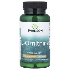 Swanson Vitamins, L-Ornithine, Free Form, 500 mg, 60 Veg Capsules